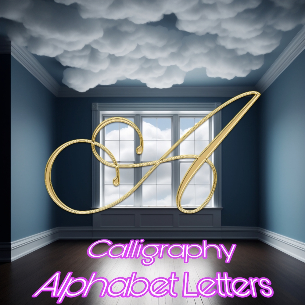 14KT Gold Filled Calligraphy Alphabet Letters